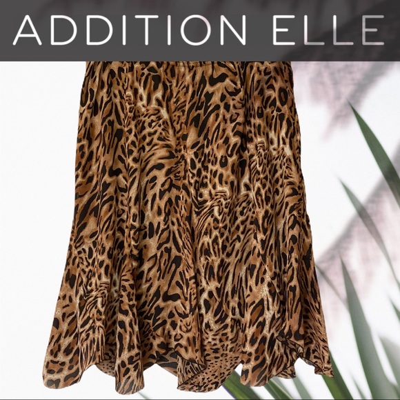 Asymmetric Gored Leopard Skirt by Addition Elle - Picture 6 of 10